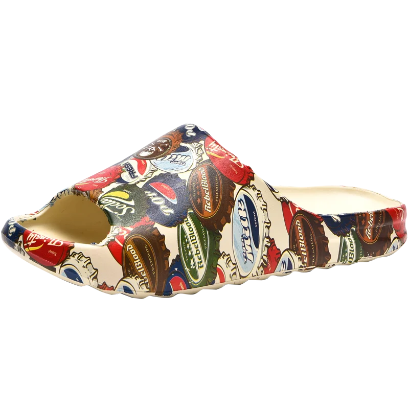 Ziitop Dropshipping Yeezy Slippers Graffiti Printing Slip Resistant Flip-flops Custom Mens flip flops