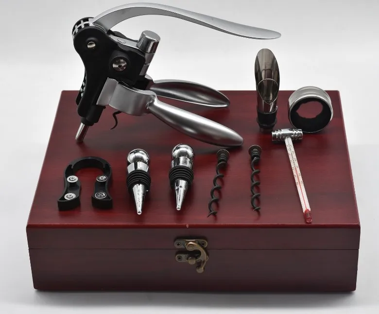 HXY Custom 2022 Most Popular 9PCS Wooden Box Chess And Rabbit Wine Opener Set, Wine Set, Wine Bottle Opener Chess Set For Gifts