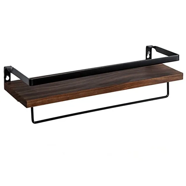 Rustic Floating Wall Shelves with Wall Mounted Bathroom Shelf wooden wall shelf for Kitchen - Bathroom - Living Room