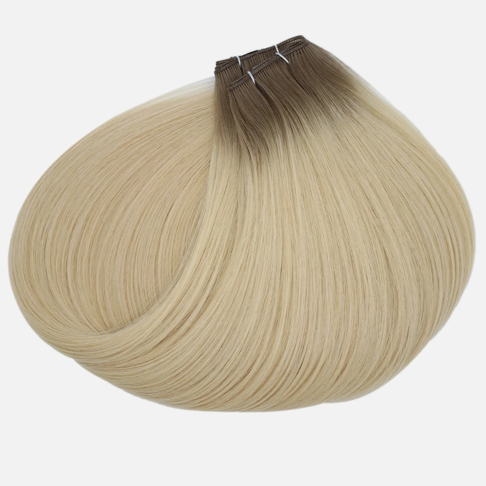 Russian Hair double genius weft human hair extensions mashin twin genius weft russian hair