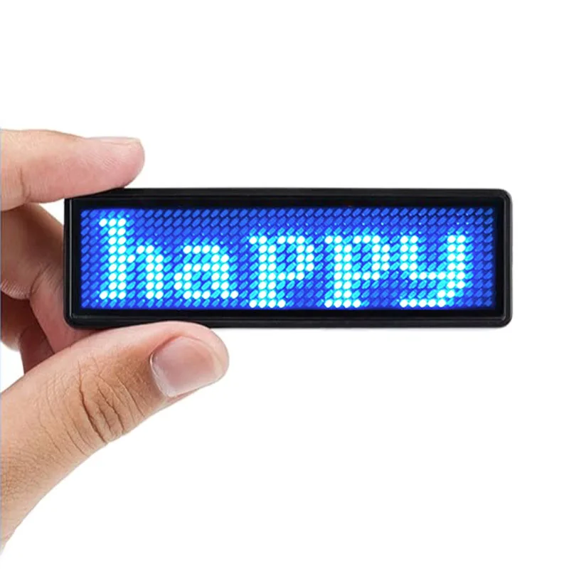 Bluetooth Smart Phone APP Programmable LED Name Badge scrolling Light Up Flashing LED Name tag