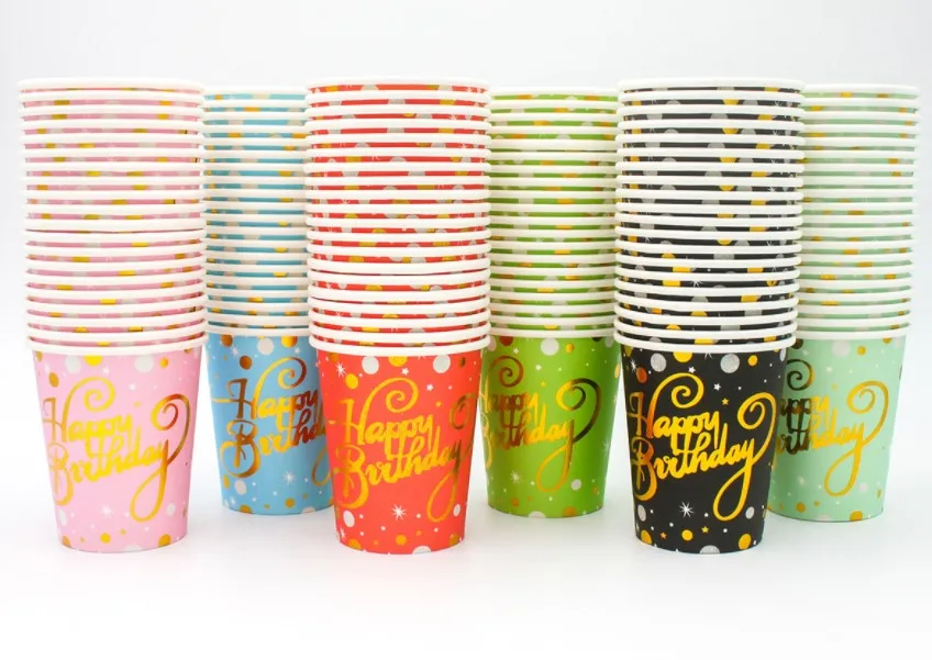 Party Supplies  Bronzed Light Blue Birthday Theme Party Set Napkin Paper Cup Paper Plate Tableware Wholesale Party Supplies