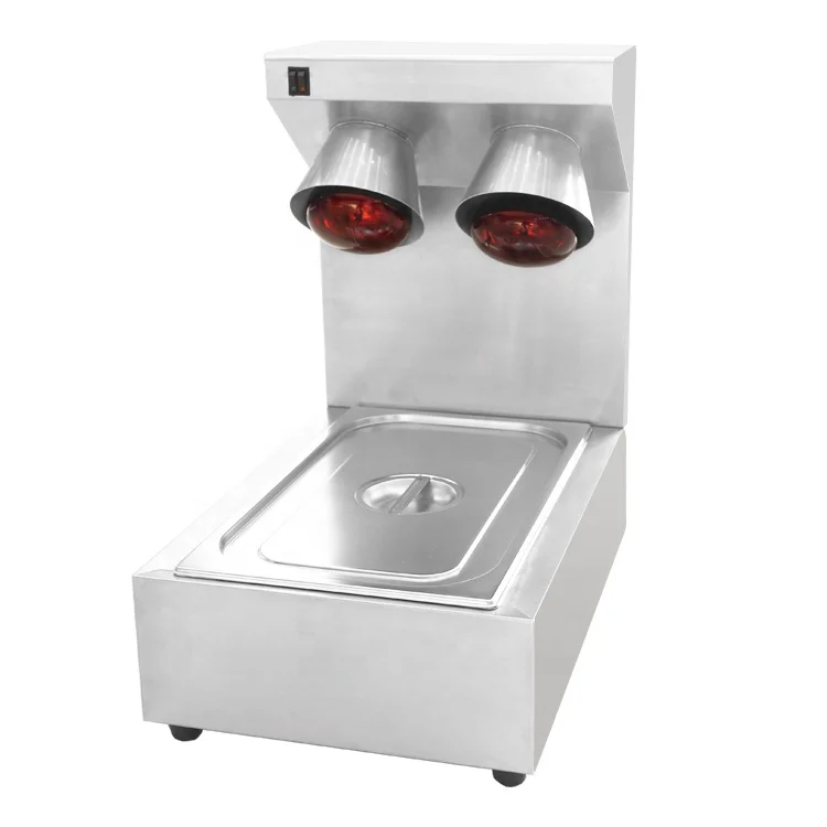 Infrared food warmer lamp /Buffet warmer lamp with 2 lamp/Stainless steel food warmer tray
