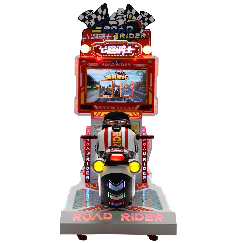 26 Inch 3D Arcade Two Player Motorcycle Simulator Road Car Coin-operated Indoor Racing Car Game Machine