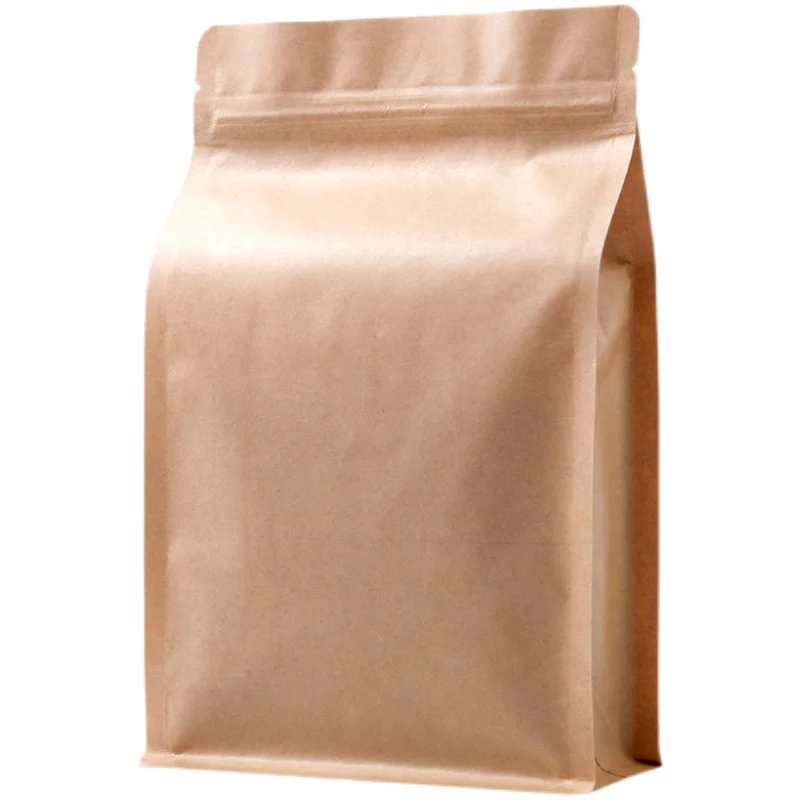 China Eco Friendly Wide Bottom Kraft Paper Bag For Maize Flour
