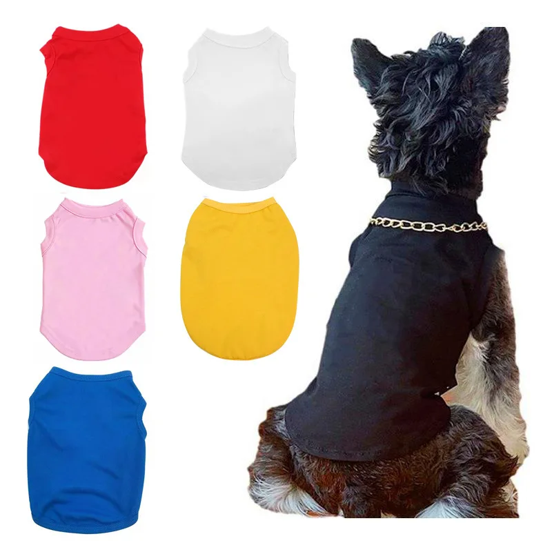 Wholesale Custom Logo Pet Dog Clothes Vest Thin Cotton Small Medium Large Blank Plain Pet Dog Cooling Summer Clothes Vest