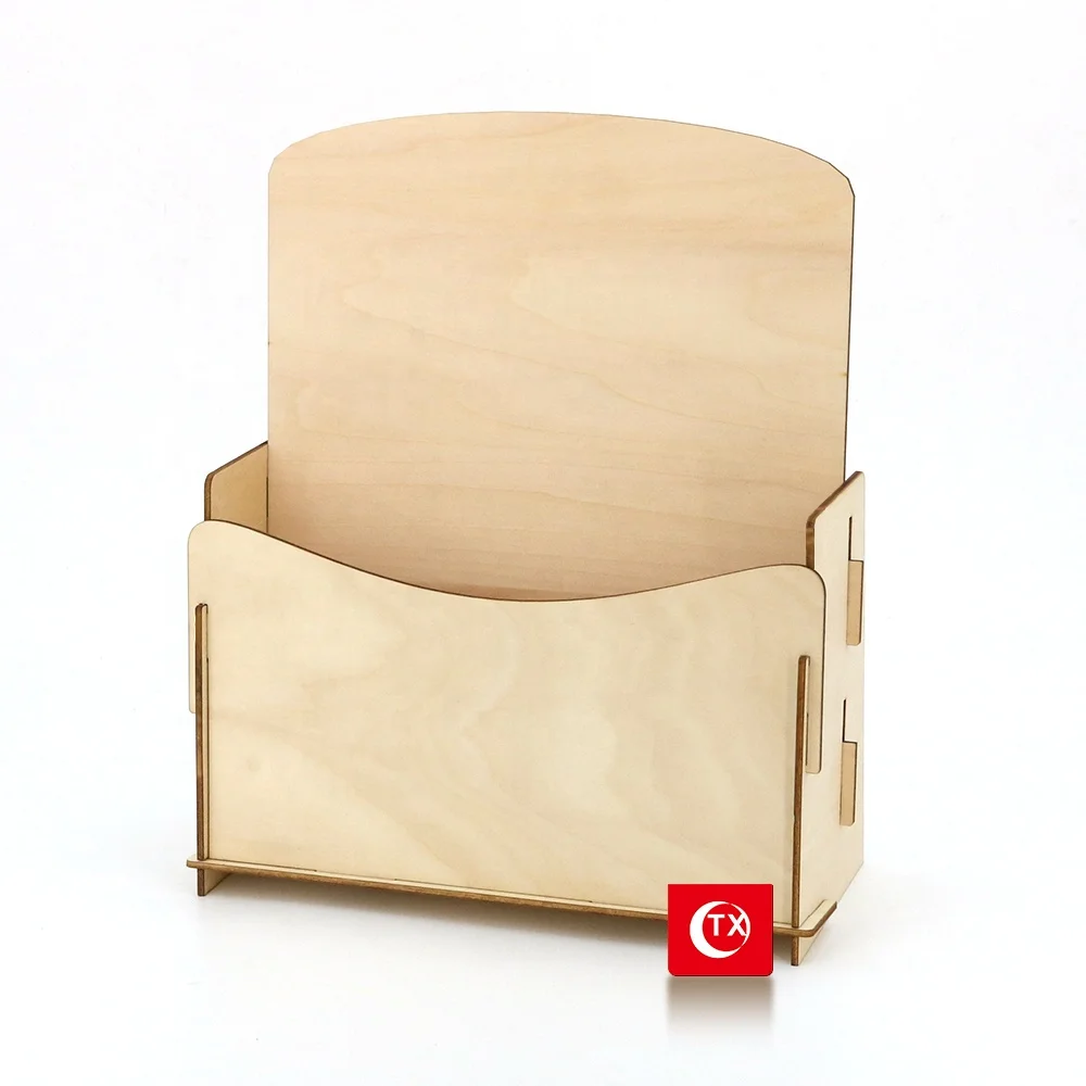 TX Tabletop Countertop Wooden Leaflet Holder Brochure Display Stand Brochure Rack For Holding Magazine Holiday and Greeting Card