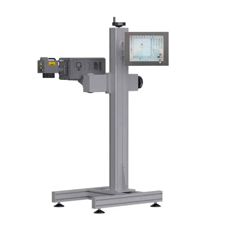 High Speed 20w 30w Flying Fiber Laser Marking Machine for Pvc Plastic Pipe and Pe Cable