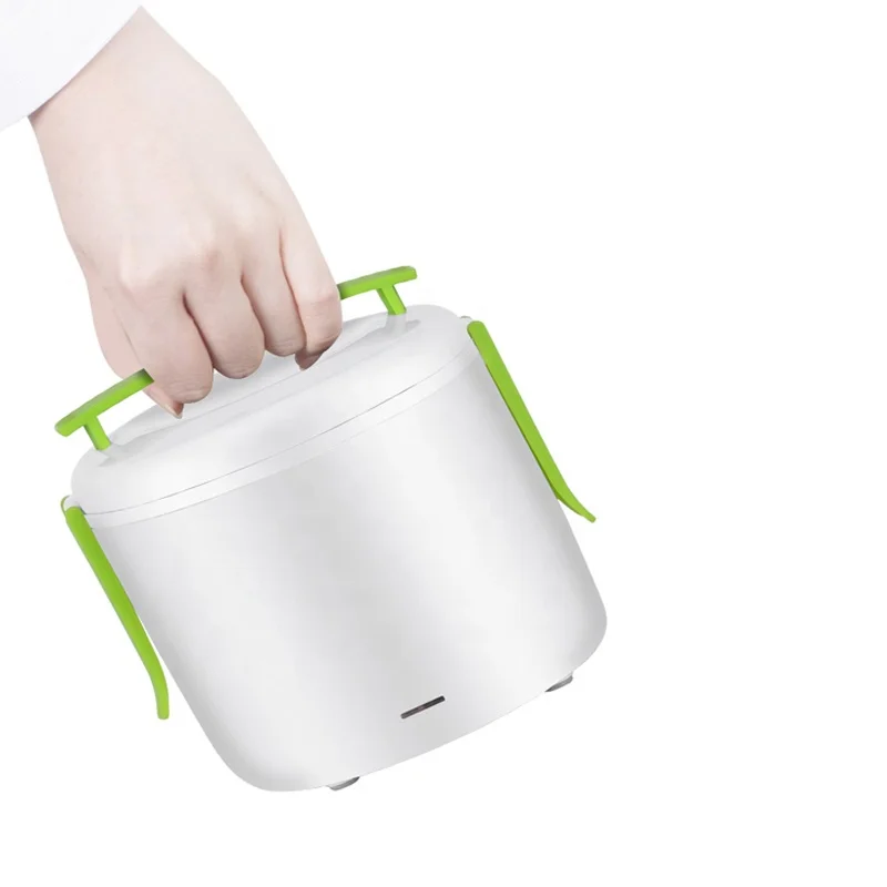 New Round Shaped Leakproof 304 Stainless Steel Thermal Electric 12V 24V Car Lunch Box 2in1 Electric Heatd Food Warmer Portable