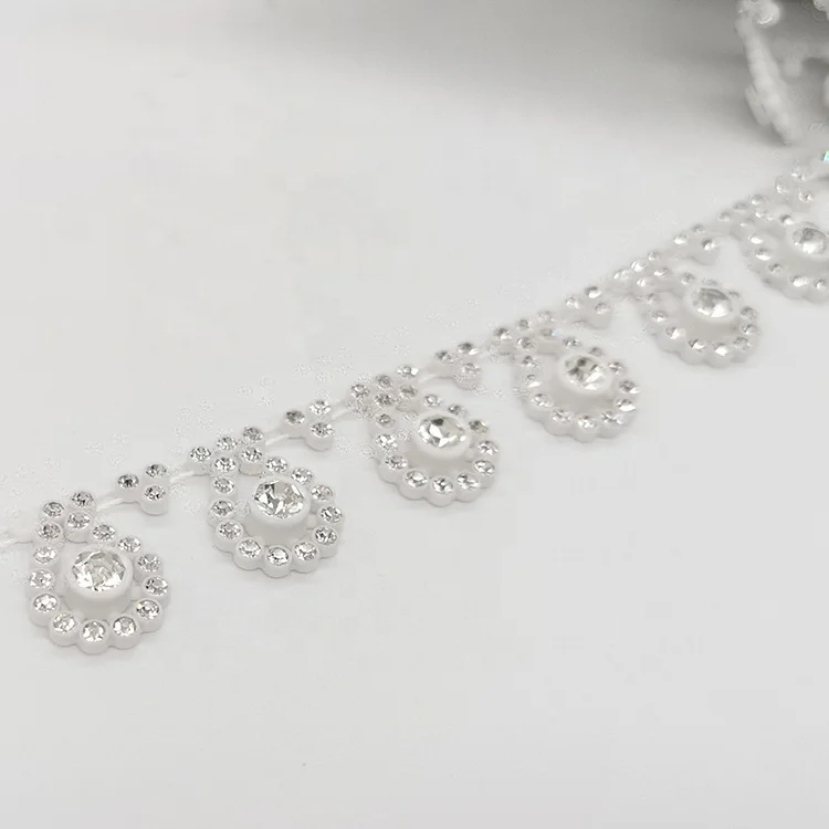 fashion one row ss6 ss8 Teardrop transfer crystal Rhinestone stone decor banding strass cup chain