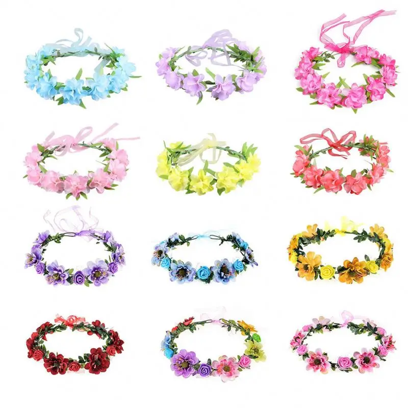 2024 Wholesale fashion children carnival flower decorations little girls head wear princess accessories kids wear garlands