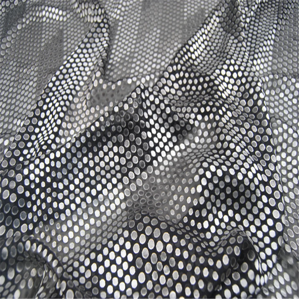 Wholesale Ready Goods Factory Direct Popular  Black Spots Silk Burn Out Fabric for Nice Women Garments