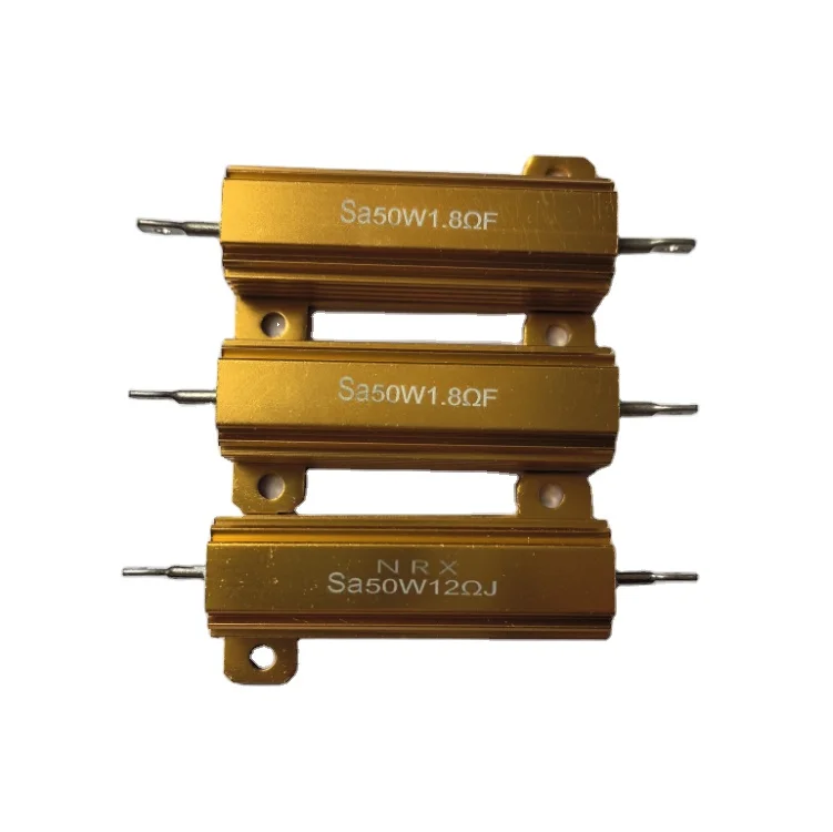100W  Gold Aluminum  High Power  Resistor  Housed Wirewound Resistor  used in the inverter stage audio and equipment industry