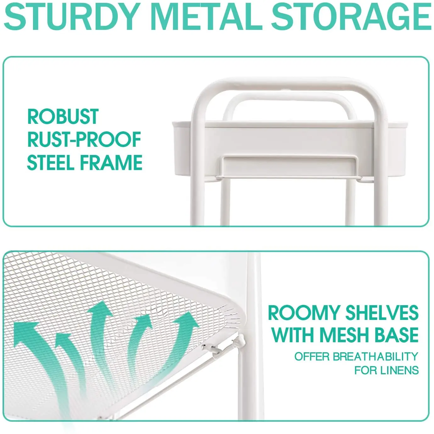 Hot Sale Metal Utility Cart with Lockable Wheels