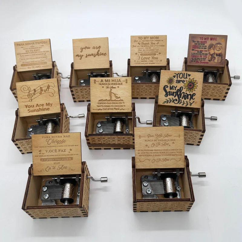 Wholesale factory mini customized wooden music box for girlfriend gift