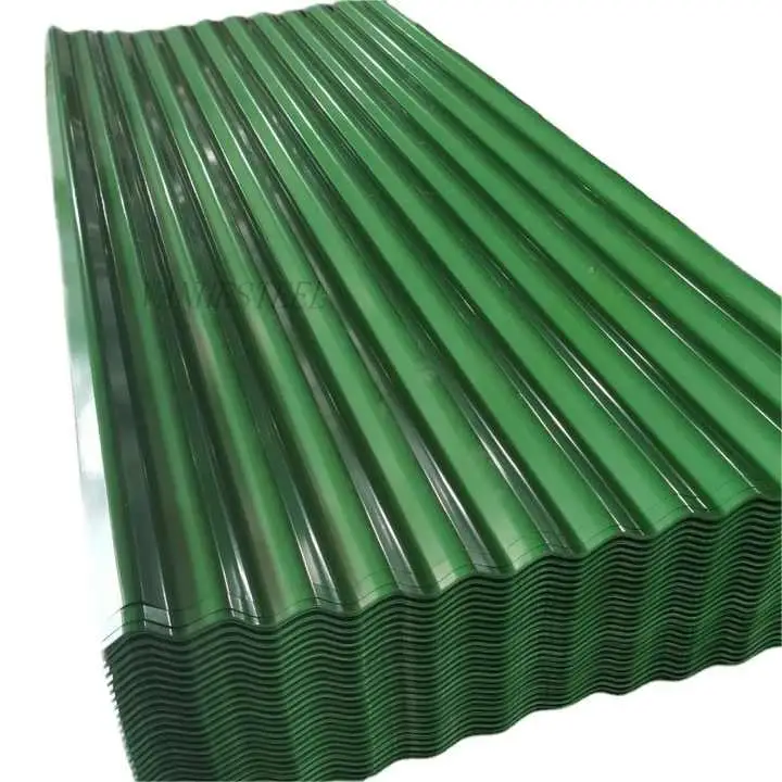 China Factory  22 gauge size coated corrugated steel roofing sheet for machine import and export trad
