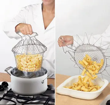 Food baskets stainless steel frying basket stainless steel folding french fries basket