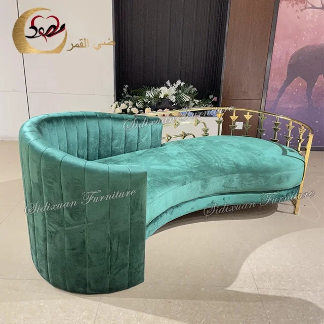 Nordic design sofa set European stainless steel emerald velvet sofas