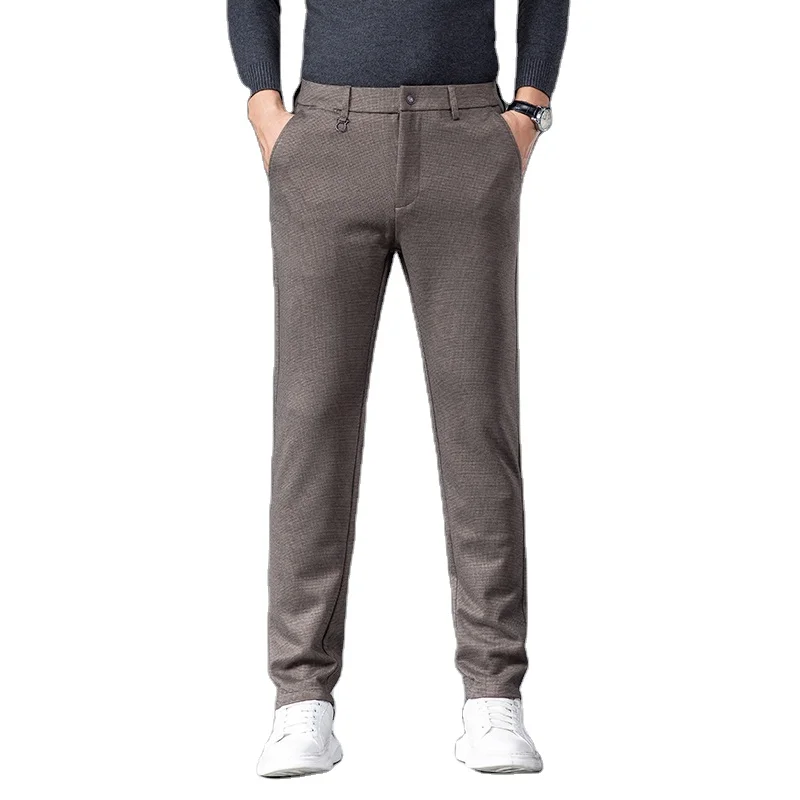 2023 New Office Mens Business Pants Cotton Spandex Casual Men Zipper Pants & Trousers