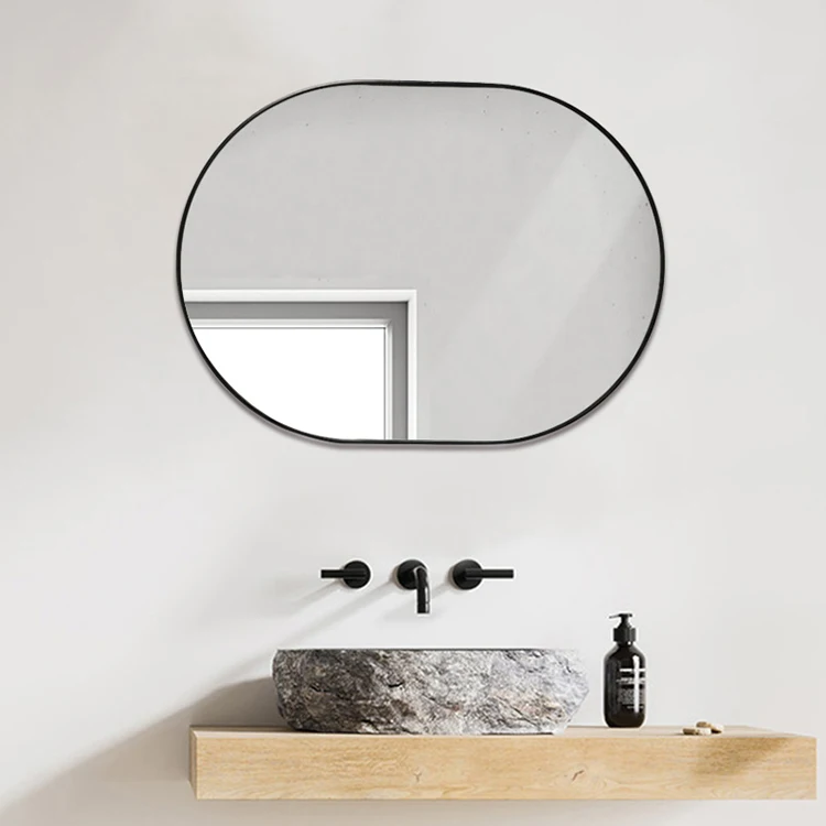 ODM Modern Design Metal Wall Mirror Metal Art Framed Wall Mirrors Home Decor Black Metal Frame Mirror