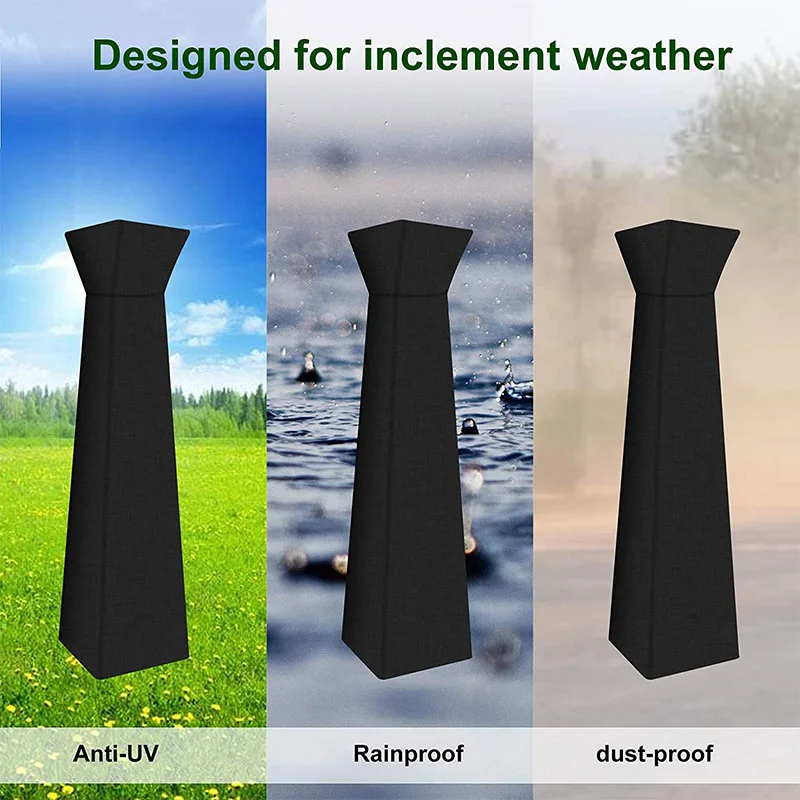 420D Patio Heater Cover Waterproof Windproof Dustproof Pyramid Vertical Protection Cover
