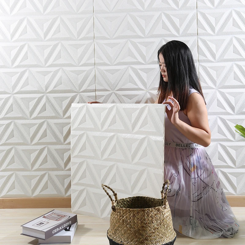 3D Self Adhesive  foam  sponge Wallpaper