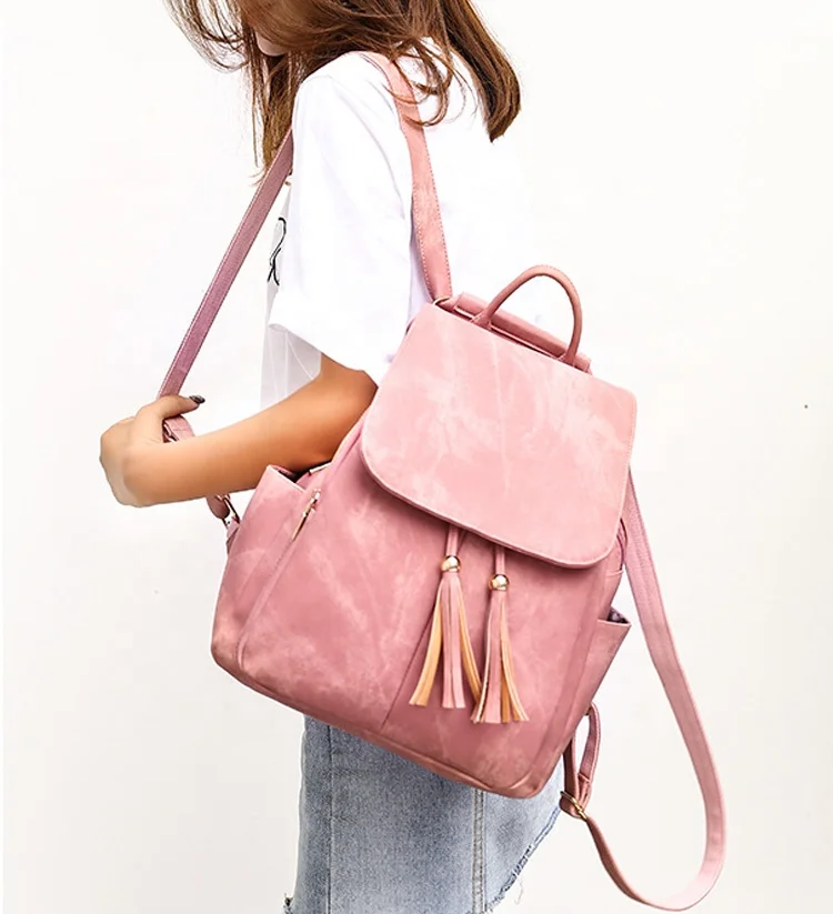 customize cheaper   PU  Girls women school Backpack Female Multifunction Waterproof Backpacks