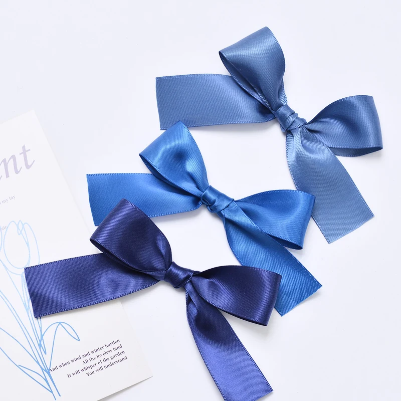 YAMA Custom hight quality double faced Christmas Blue ribbon roll 100Yard Roll