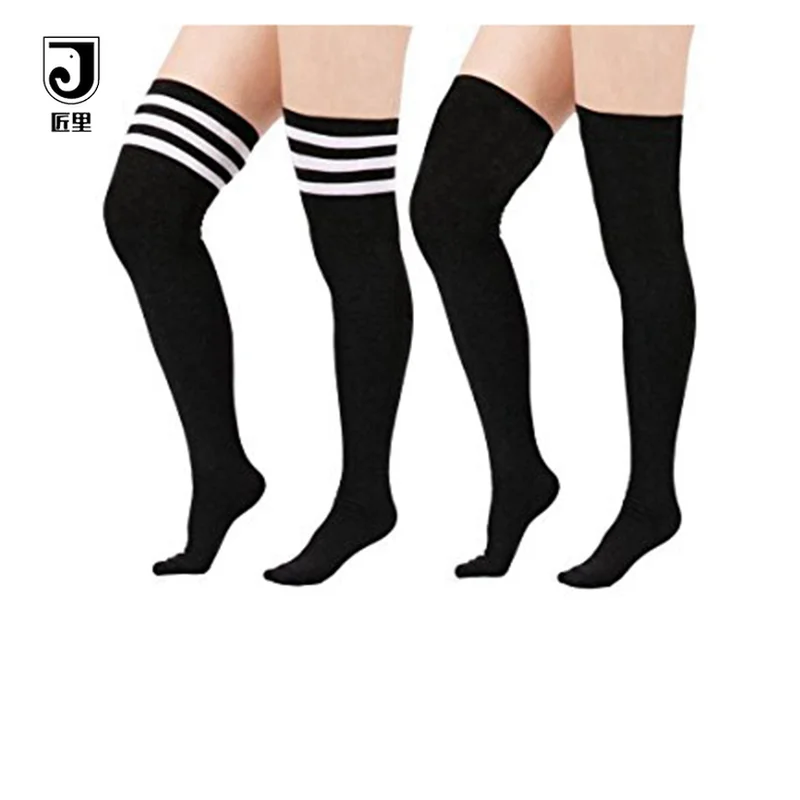 JL-A521 black thigh high socks