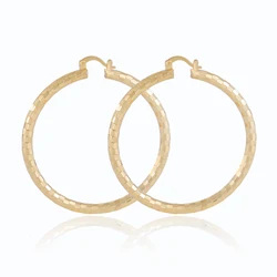 Copper alloy earring oversized Thin circle hoop-earrings gold plated hoops