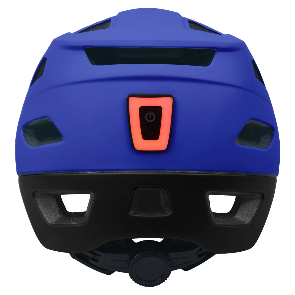 MTB Road Mountain Bicycle Helmet with led light and Detachable Visor Trail Road Bike helmet with rechargeable rear warning light