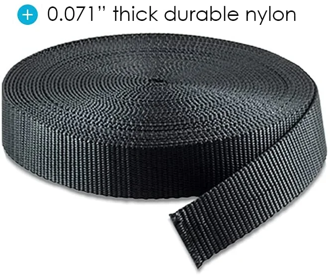 1 Inch Ribbon Black Heavy Climbing Flat Strap Nylon Strapping Webbing for Collars