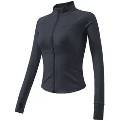 Women Full Zip Cardio Jacket Running Track Jacket with Thumb Holes