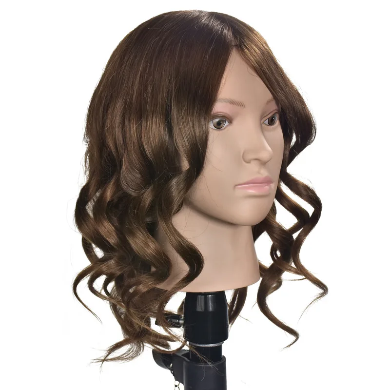 XISHIXIUHAIR Salon 100% Real Hair Female Mannequin Head Training Head Styling Cosmetology Manikin Head