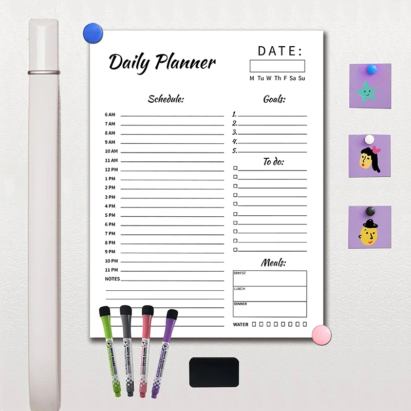 Customized Dry Erase Fridge Magnetic Calendar White Board Magnetic Calendar for Refrigerator Wall Home Kitchen Decor