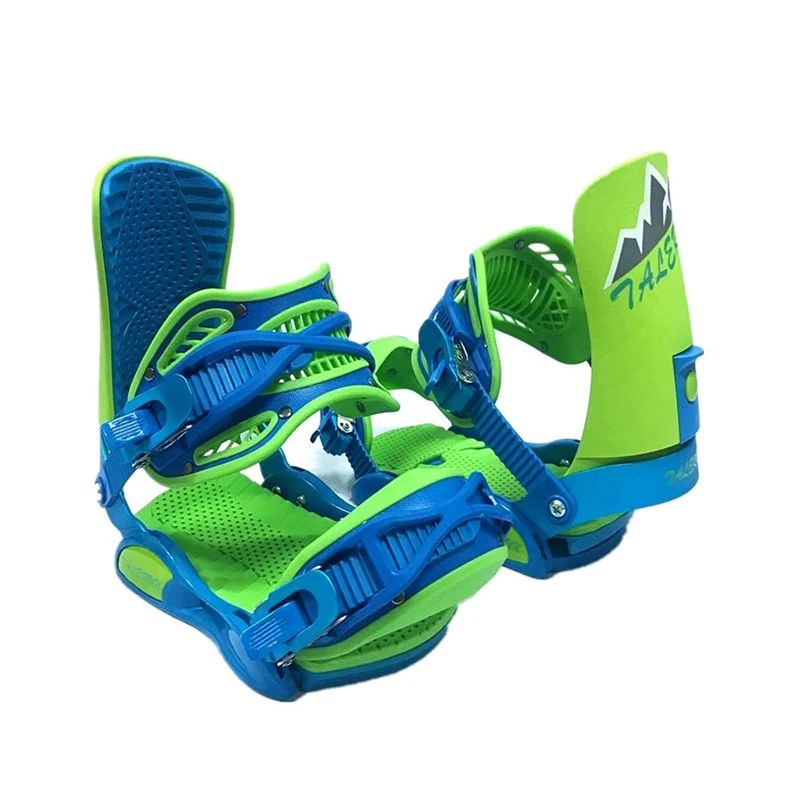 Green Custom Snowboard Bindings Adjustable Adult Snowboard Skis Binding