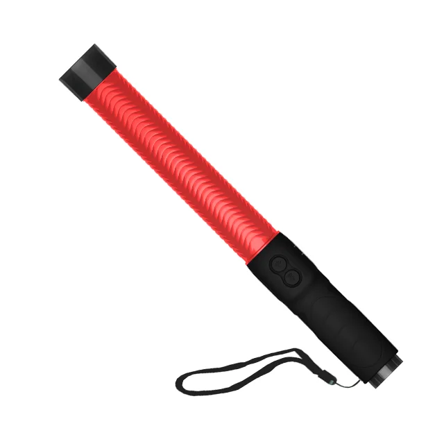 3 in 1 Multifunction Rechargeable LED Red Flashing Light Traffic Control Signal Baton with Electronic whistle