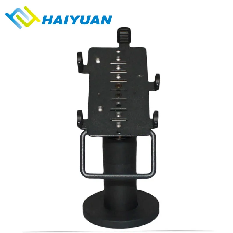 Black plastic aluminium credit card holder base for verifone swivel pos machine stand for VX805