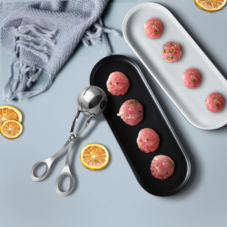Stainless Steel Fish Ball Melon Baller Ice Cream Scoop Meat Baller Meatball Clip MeatBall Maker