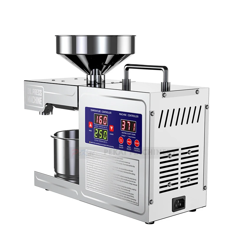 Electric Oil Extractor Automatic Oil Press Machine for Home & Commercial Use Sesame Canola Sunflower Seeds Peanuts Walnuts