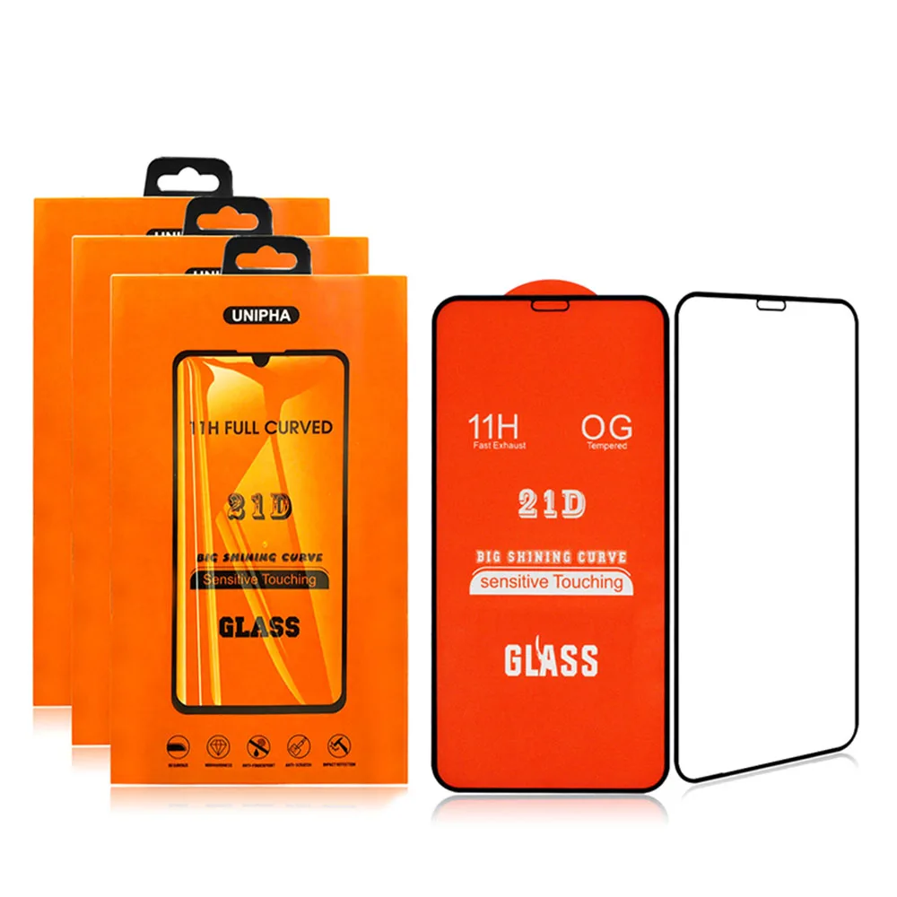 Amazon Hot Selling Full Glue 9H HD 21D Tempered Glass Mobile Phone Screen Protector For iPhone X XS XR 11 12 13 mini 14 Pro Max
