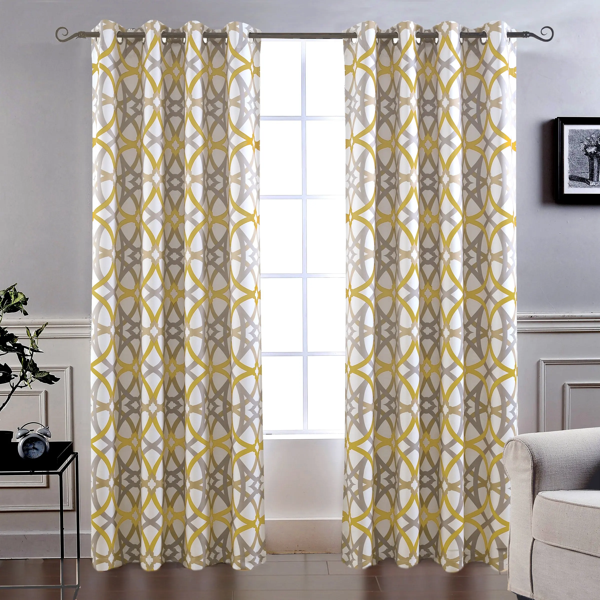 Factory Wholesale Modern Living Room Textil Home Printed Blackout Curtain Ready Made For Bedroom