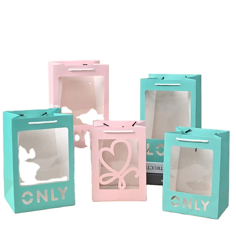 High Quality Custom With Logo Makeup Trolley Cart Plastic Brown  For Duffle Craft Foldable Drawstring Ribbon Handle Shopping Bag