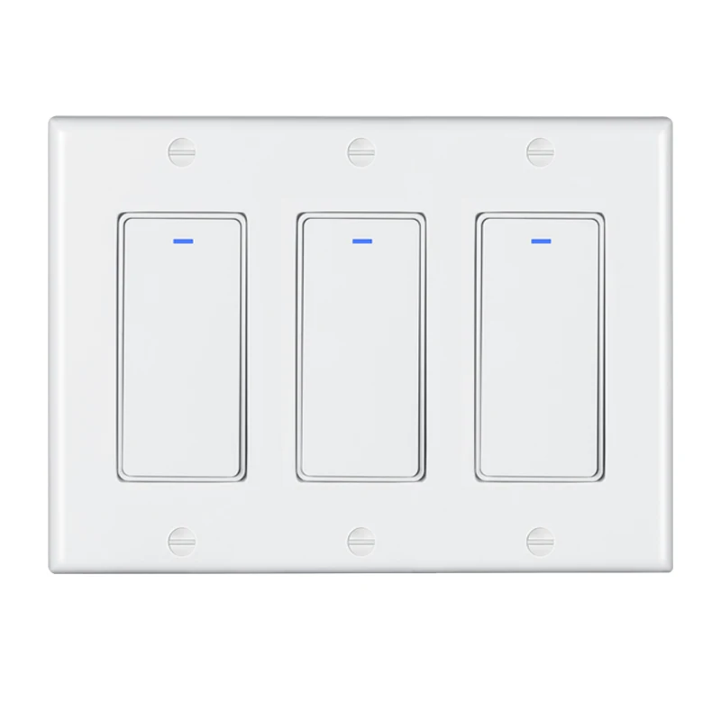 Tuya Smart Life APP WiFi 2 Gangs Push Switch Light Wall Google Home Amazon Alexa Smart Switch US Light Switch