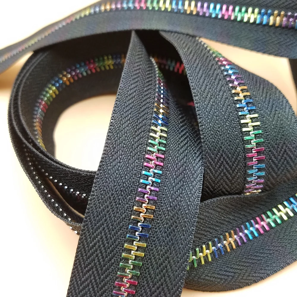 
YUANXING Black Tape Long Chain Open End Colorful Metal Zipper In ZIP For Handbags Jacket Clothes 