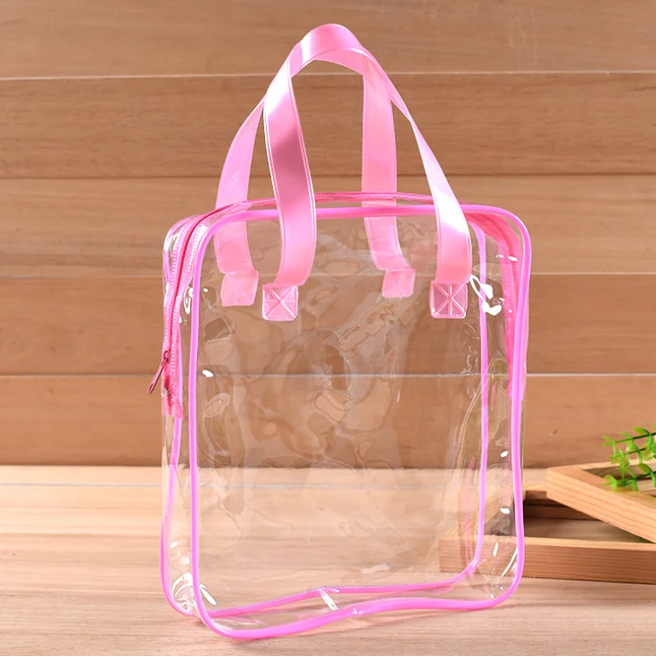 Cute waterproof pink canvas holographic makeup bag with makeup bag cosmetic professional zipper ladies