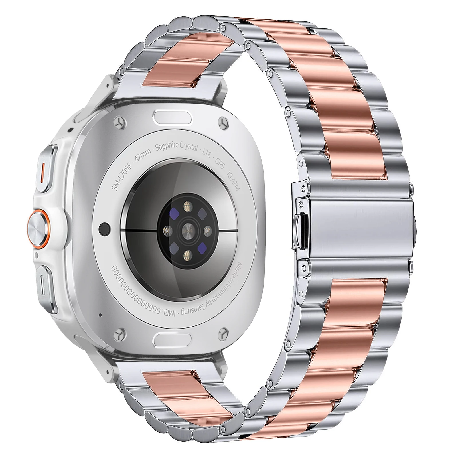 No Gaps Stainless Steel bands For Samsung Galaxy Watch7 ultra 47mm Metal Straps For Samsung Watch7 Ultra 3 beads Metal Bracelet