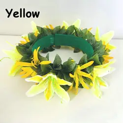 Fabric floral headband Artificial tropical plumeria Island frangipani tiare hibiscus pin comb headband dancing party accessories