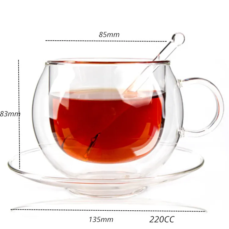 Various Double Wall Glass Coffee Cups Insulated Milk Mug with Handle Clear beer mug 80/150/200/250/350/450ml