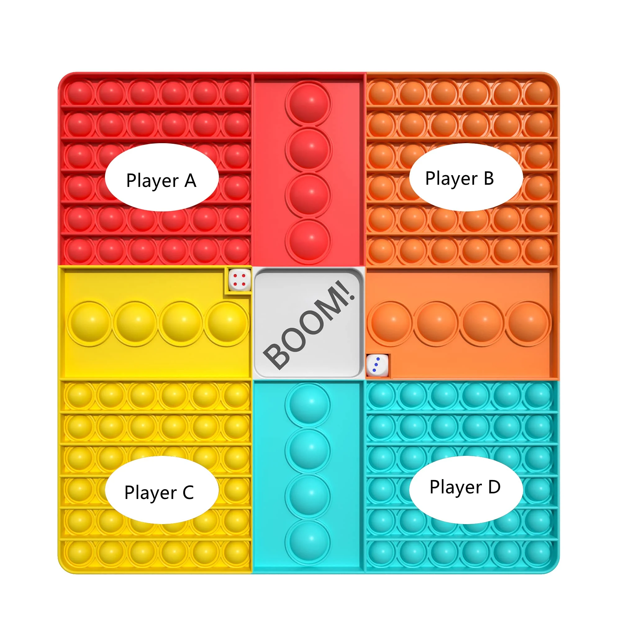 Easycosy силиконовая Новая игрушка-антистресс с пузырьками сенсорная большая шахматная доска Поппер игра в игральные кости для